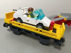 Lego 9v Train Sets 4544 Car Transport Wagon with Car