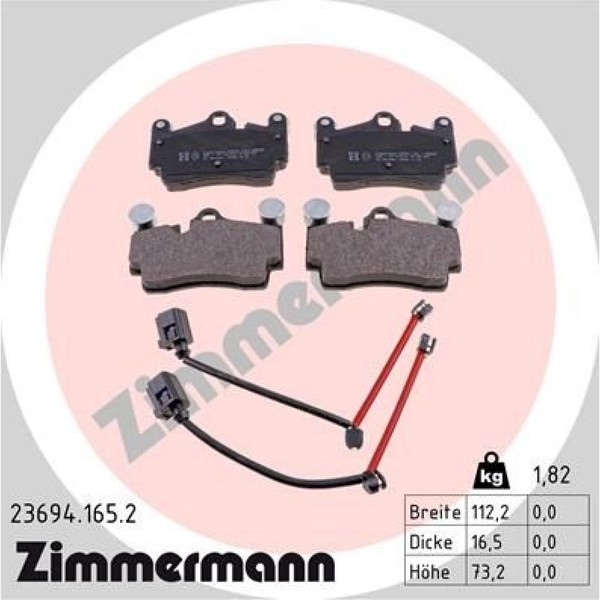 Zimmermann 23694.165.2 Bremsbelagsatz FüR Porsche Audi VW Q7 Cayenne Touareg-image