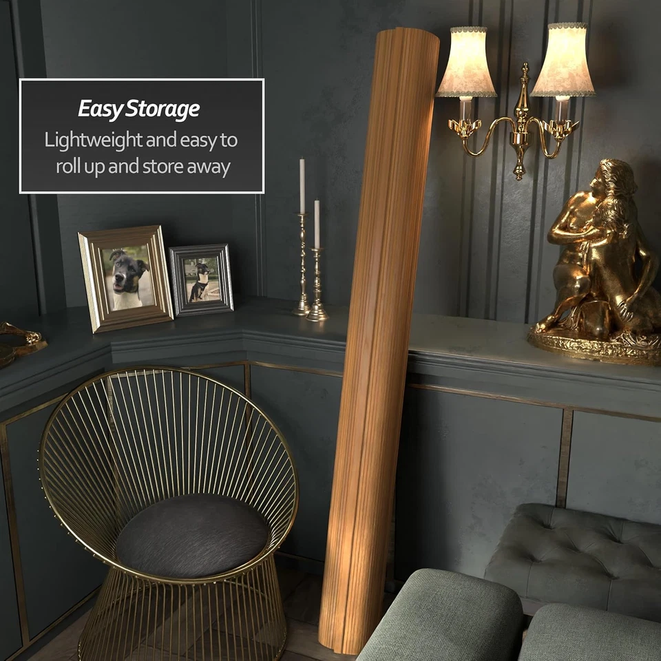 6 pies Pantalla alta de bambú ondulada - Natural Foto 3 de 4