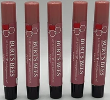 5PK Burts Bees Lip Shimmer ~ PEONY ~ 0.09 OZ EACH ~ FAST SHIPPING ~ NEW