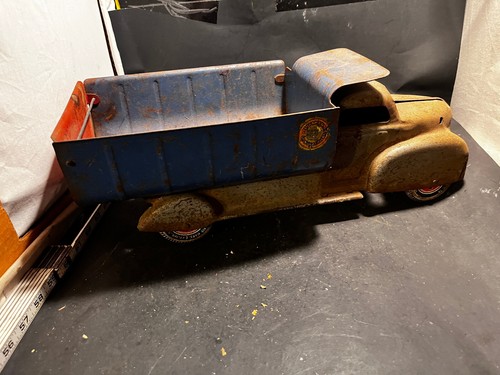 vintage MARX LUMAR CONTRACTORS dump truck PRESSED STEEL VINTAGE restore parts