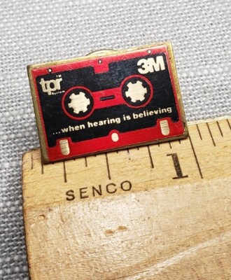 Vintage 3M Retro CASSETTE TAPE Lapel Pin / Tie Tack Metal H52
