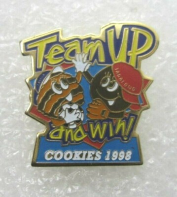 Vintage 1998 Team Up and Win Cookies Lapel Pin (A199)