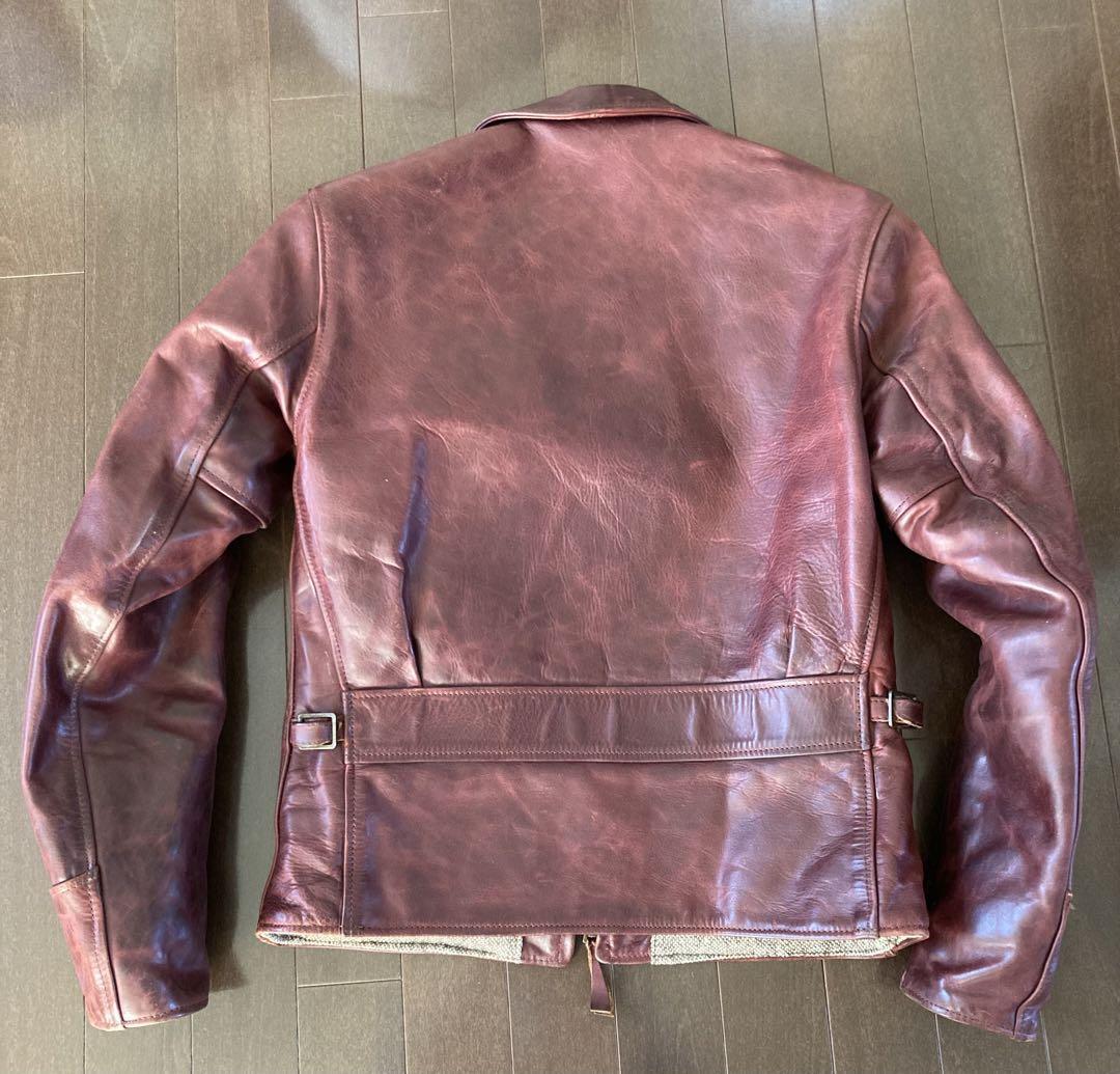 AERO LEATHER　ステアハイド　カーコート　38 AERO LEATHER Jacket Halfbelted Horsehide Brown Size 38 Made in