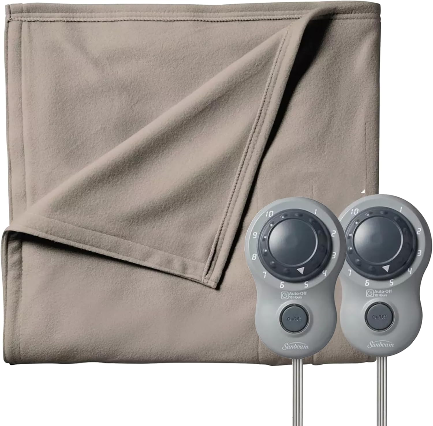 Queen Size Electric Fleece Heated Blanket in Mushroom with Dual Zone