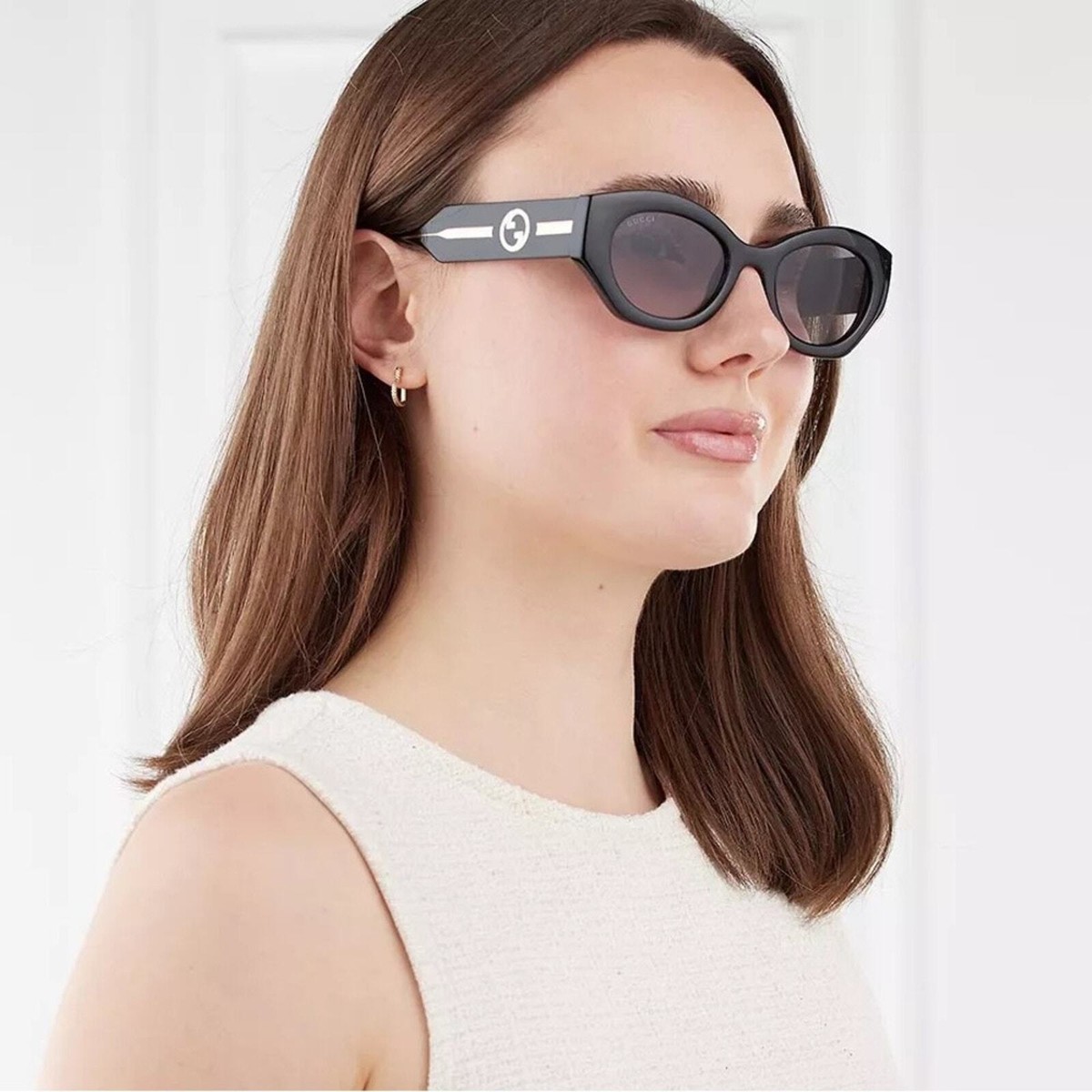 Gucci Black Shield Sunglasses with Gradient Smoke Lenses Gucci Men main image 3