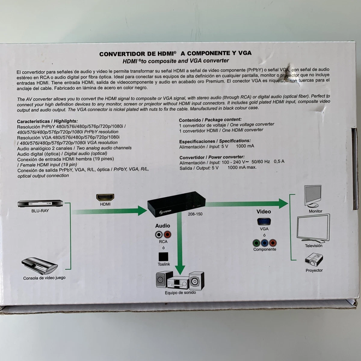 Convertidor HDMI® a VGA Steren Tienda en Línea