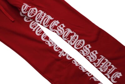 spark everything is possible embroidered inseam stacked fleece sweatpants