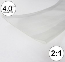 4" ID Clear Heat Shrink Tube 2:1 ratio wrap 10 feet polyolefin 4.0" inch 100mm