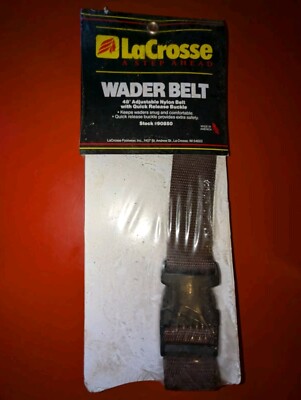 Vintage LaCrosse Wader Belt Brown Nylon Quick Release Buckle Made In USA #90850