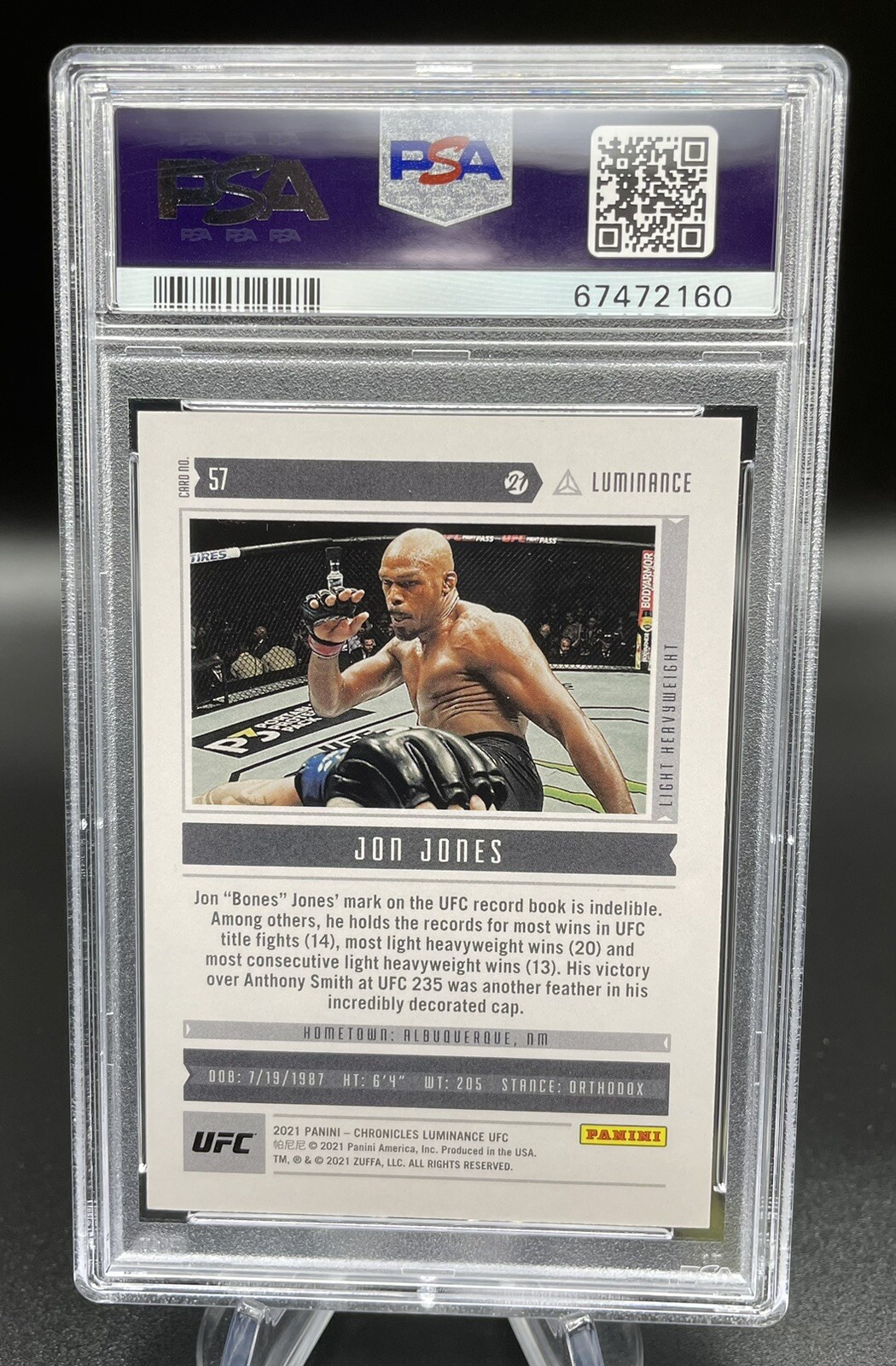 2021 Panini Chronicles UFC Jon Jones Luminance Red Parallel /149 PSA 9 MINT 🐐 view 2