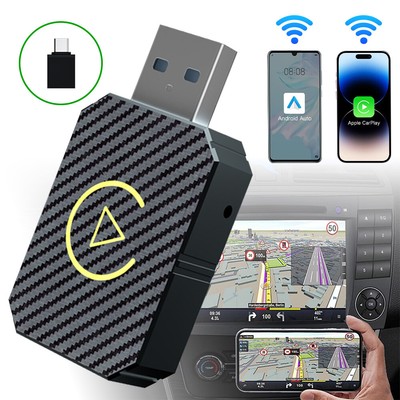 2 in 1 Wireless Carplay Adapter Android Auto Adapter USB Auto Dongle Connect Box