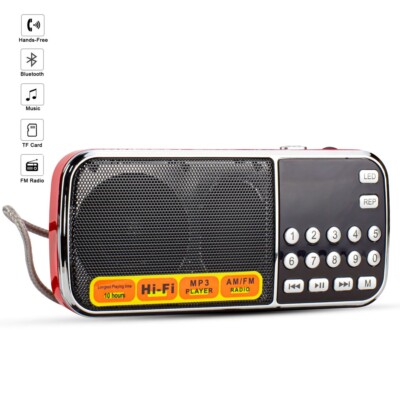 New Digital Sunflash Z-135 Rechargeable Mini AM/FM Radio +Bluetooth +USB/SD/AUX
