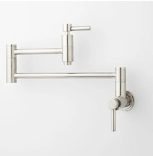 Signature Hardware Contemporary 329627 Wall Mount Pot Filler Faucet Brush Nickel