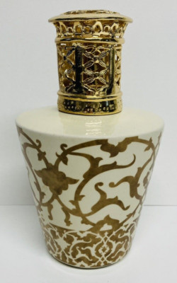 Lampe Berger fragrance lamp cream and gold scroll new oil excluded gift