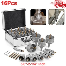 16pcs 16mm-57mm Tungsten Carbide Tipped Hole Saw Kit Set for Stainless Steel