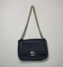 Victoria's Secret Pebbled V-Quilt Bond Street Black Gold Chain Shoulder Bag