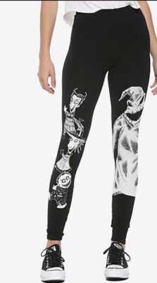 NIGHTMARE BEFORE CHRISTMAS LEGGINGS OOGIE BOOGIE LOCK SHOCK BARREL L XL New