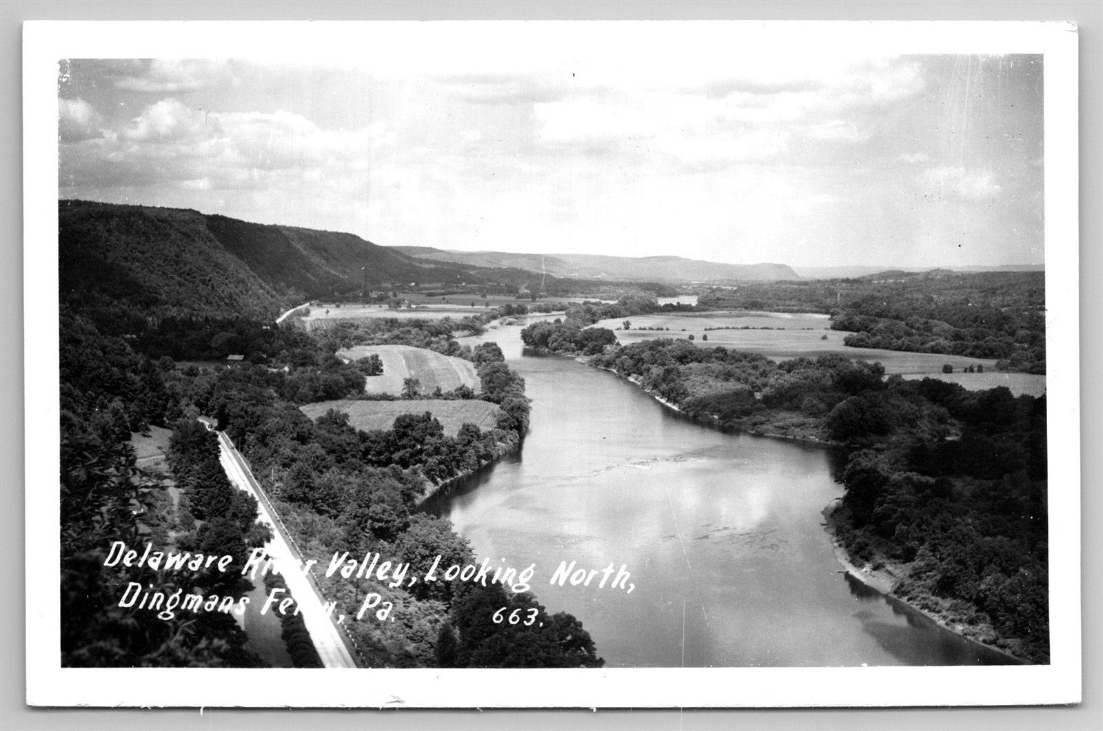 Delaware River Valley Dingmans Ferry PA C1950 RPPC Postcard K8