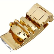 1PC Men Automatic Ratchet Belt Buckle Replacement Classic Zinc Alloy Gold 3.6cm