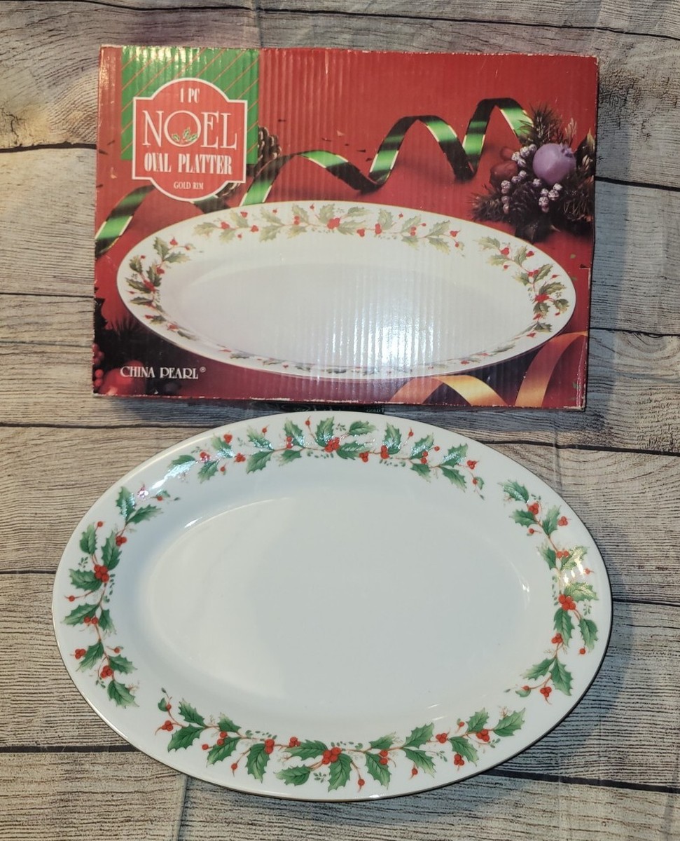 Fine China Holly Christmas Dishes Vintage CHINA PEARL NOEL