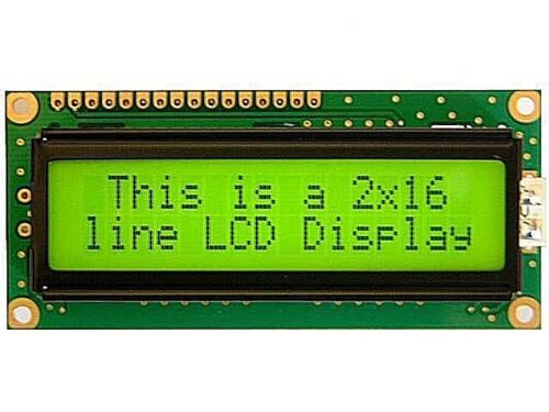 DISPLAY LCD 2x16 GIALLO/VERDE SET HD44780 CON BACKLIGHT COMP. ARDUINO ( x 2 PZ) - Afbeelding 1 van 4