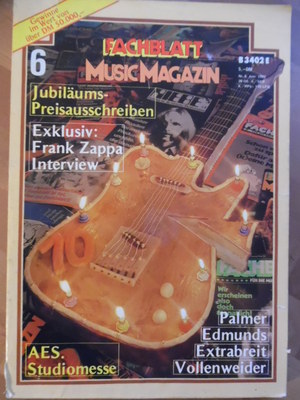 FACHBLATT MUSIK MAGAZIN 6 - 1982 Frank Zappa Palmer Dave Edmunds Extrabreit