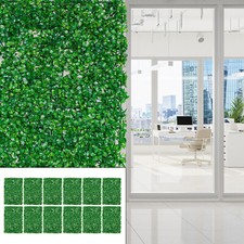12 Pcs Green Fence Panel Grass Artificial Boxwood Hedge Wall Panels for Backyard