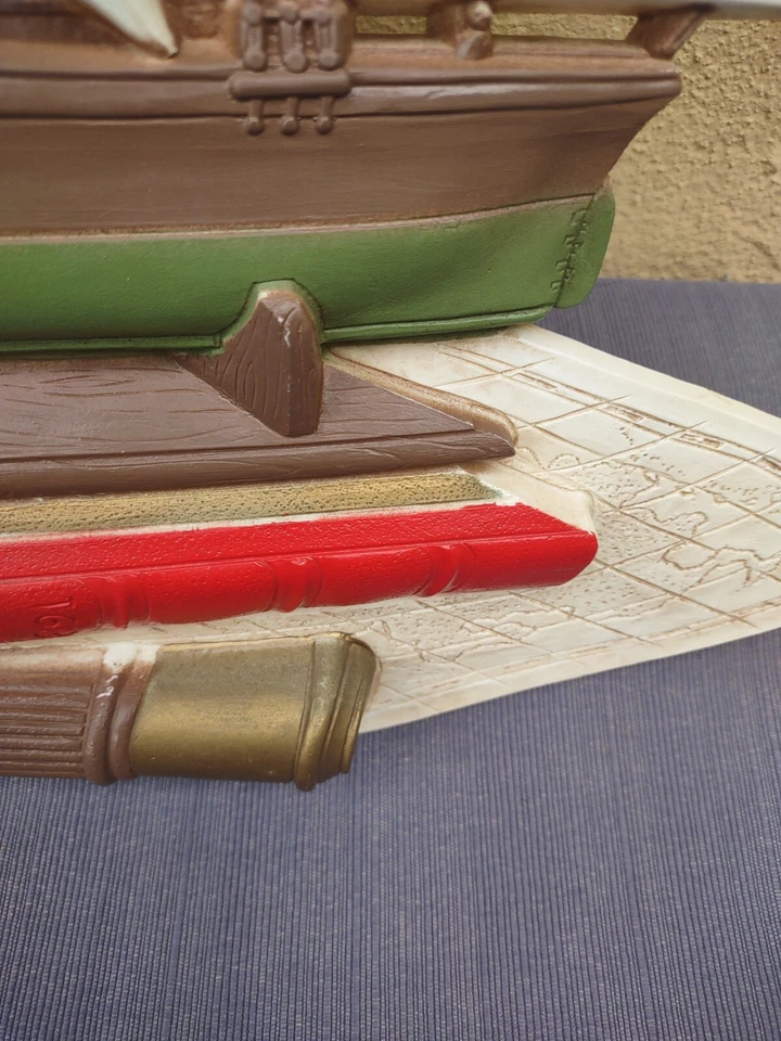 "Decoración de pared de velero grande vintage Dart Industries MCM náutica #7441 17x20""" Foto 3 de 4