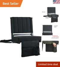 Portable Bleacher Seat with Back Support and Cup Holder - Comfort for Outdoor...
