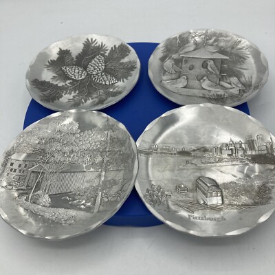 Wendell August Forged Coasters, Set of 4 Pine, Birdfeeder, Pittsburgh, Covered B