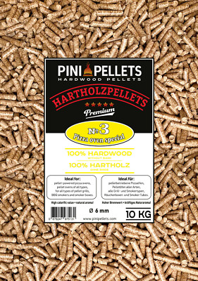 PINI Hartholzpellets  3 Pizza Oven Special 10Kg Grillpellets BBQ Pellets