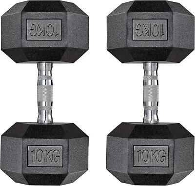MARKENLOS Sports Hexagon Kurzhanteln Set Hanteln Hantelset Fitness Gewichte 10-25 kg Paar