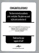 2021 Leaf Perfect Game Showcase Magenta Print Plate #BA-CP3 Chandler Pollard 1/1