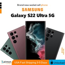 New Samsung Galaxy S22 Ultra 128/512/256GB SM-S908U Factory Unlocked Smartphones