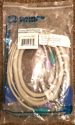 Brand New 6 Ft 3-in-1 KVM Switch Cable w/PS/2 Keyboard Mouse & VGA Male to Male