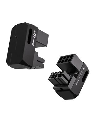 Shield Series 8-Pin PCIe GPU Power Adapter180-Degree U-Turn Angled Connector ...