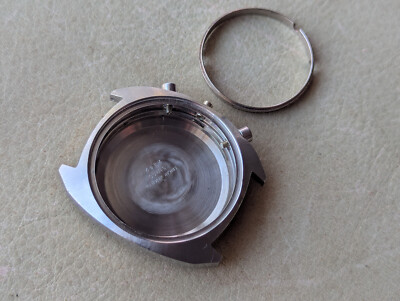 Vintage 60/70s Enicar 'Big Eye' Chronograph All SS 2342 Case/Mvmt Holder/Pushers