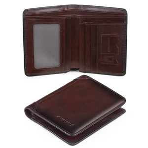GERUOLA Portefeuille en cuir véritable, portefeuille pour hommes
