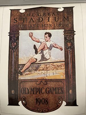 Vtg.Art Poster Print The Great Stadium Shepherd s Bush London Olympic Games 1908