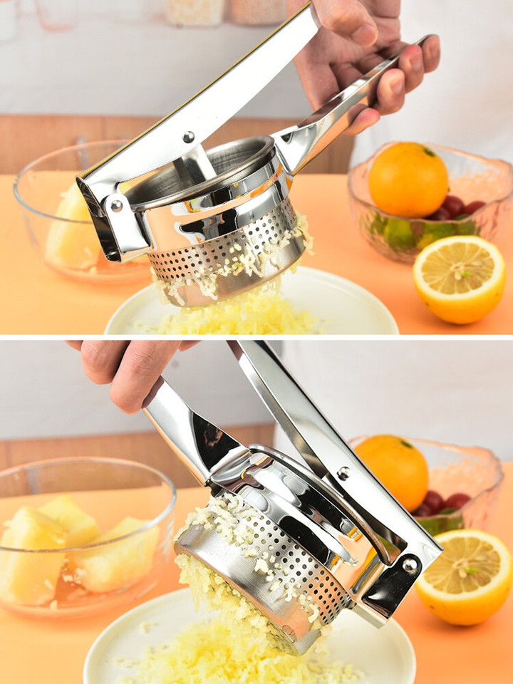 Stainless Steel Potato Ricer & No Lumps Potato Masher Masher Large