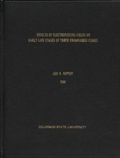 ELECTROFISHING FIELDS EARLY LIFE STAGES THREE ENDANGERED FISHES CSU 1996 THESIS