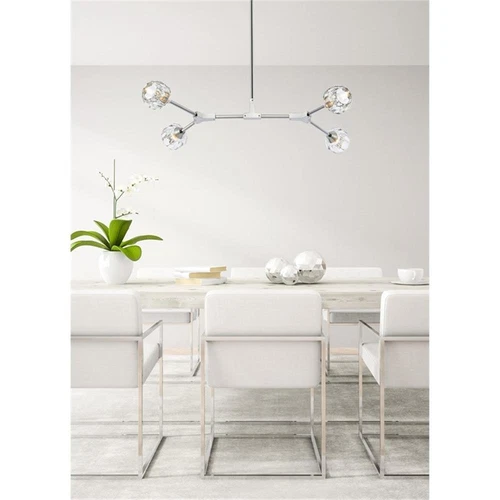 Elegant Lighting Zayne 4-Light Modern Crystal/Iron Pendant in Chrome - Picture 8 of 8