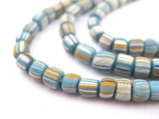 Cuentas de grosella espinosa Java pastel azul 5 mm Indonesia vidrio cilíndrico multicolor