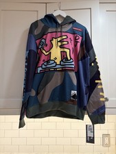 NWT - KEITH HARING / MEMBERS ONLY HOODIE - L - DJ GRAFFITI - POCKET - ART WEAR!!