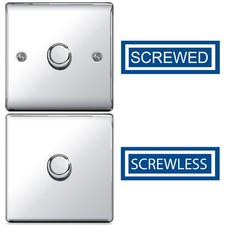 BG Polished Chrome Switches & Sockets Full Range Screwed Or Screwless Flatplate