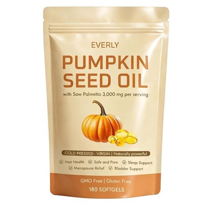 Everly Daily Wellness Pumpkin Saw Oil Palmetto 180 Seed 3000mg Body Softgels
