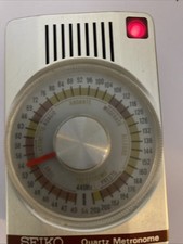 Vintage Seiko Quartz Metronome SQM-357 Made In Japan Tested Burgundy And Silver