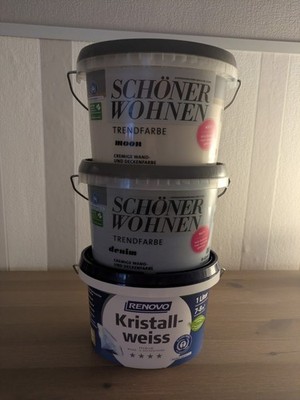 Schöner Wohnen Wandfarbe 1 Liter  Farbe Moon, Demin, Kristallweiss