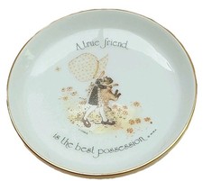 Holly Hobbie Trinket Pin Dish "A True Friend Is The Best Possession" Vintage
